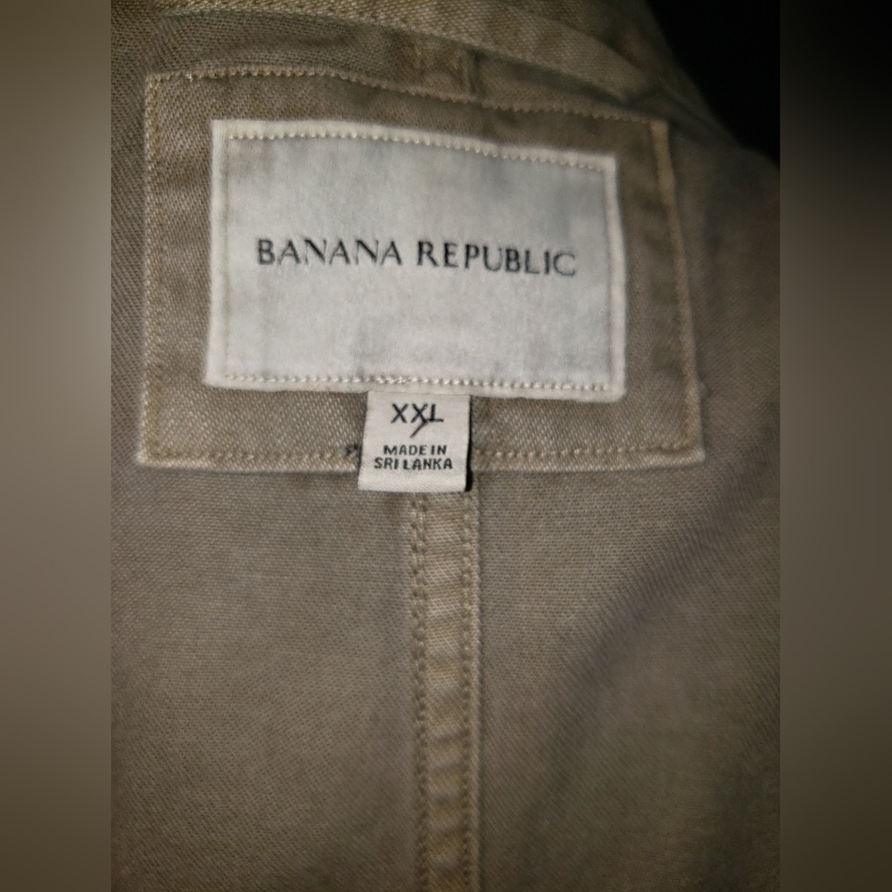 B.R. 100% Cotton olive military green safari oversized denim jacket huge pockets - Picture 12 of 12